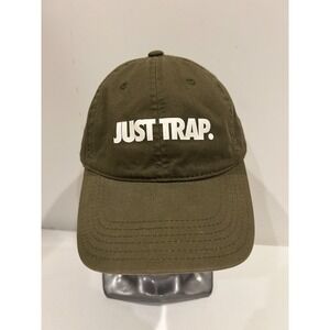 Just Trap Baseball Cap Dad Hat Olive Green Washed Distressed Streetwear HATCO